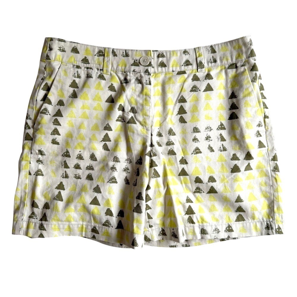 LOFT | Women's 6, Yellow and Green Flat Front Shorts, 6" inseam